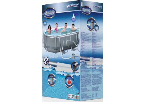 56617 Bestway Овальный каркасный бассейн Power Steel 300 х 200 х 84 см, с ф.-насосом